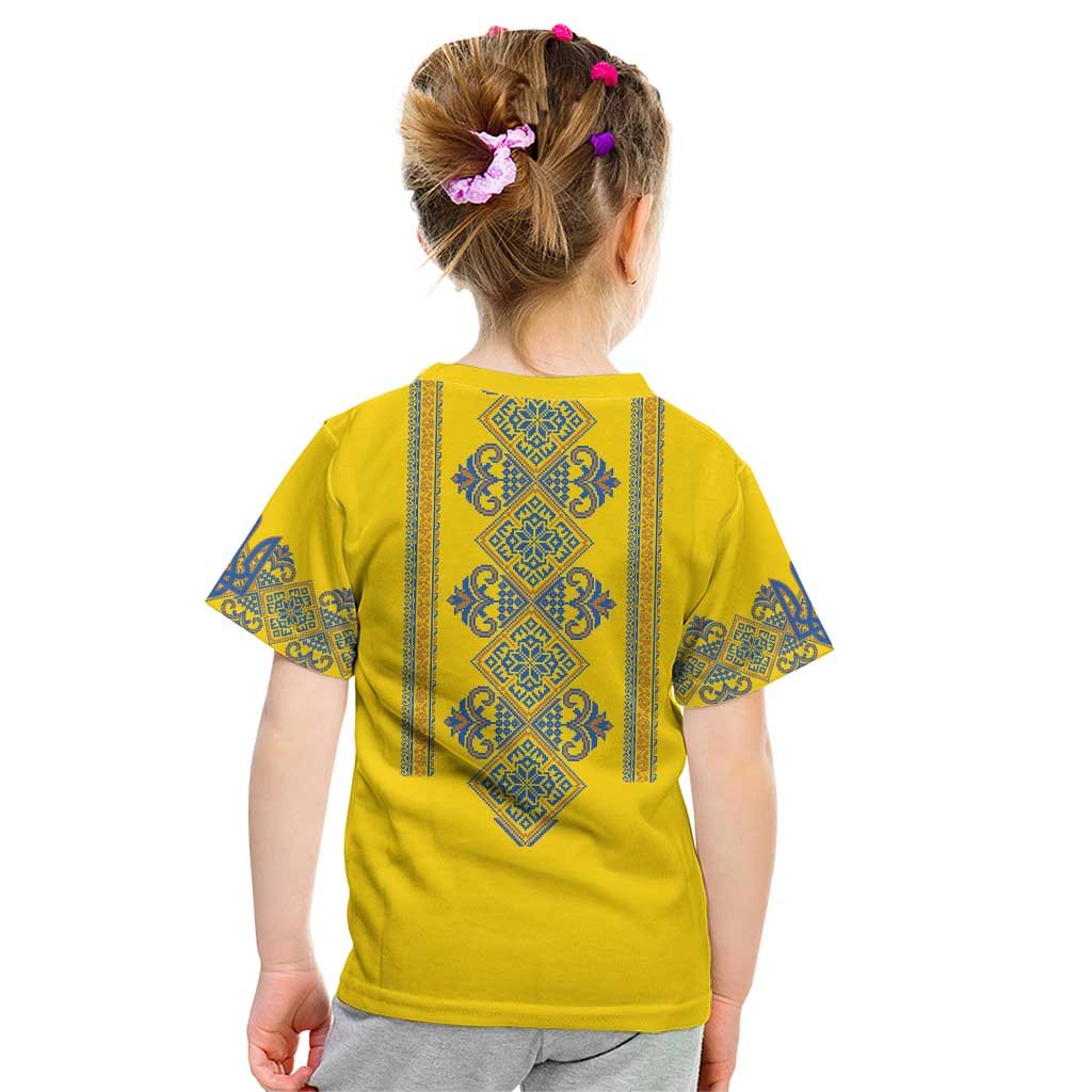 Vyshyvanka Day Kid T Shirt Ukrainian Folk Traditions Pattern Yellow Version