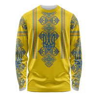 Vyshyvanka Day Long Sleeve Shirt Ukrainian Folk Traditions Pattern Yellow Version