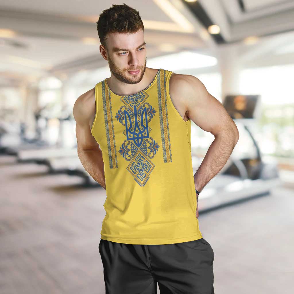 Vyshyvanka Day Men Tank Top Ukrainian Folk Traditions Pattern Yellow Version