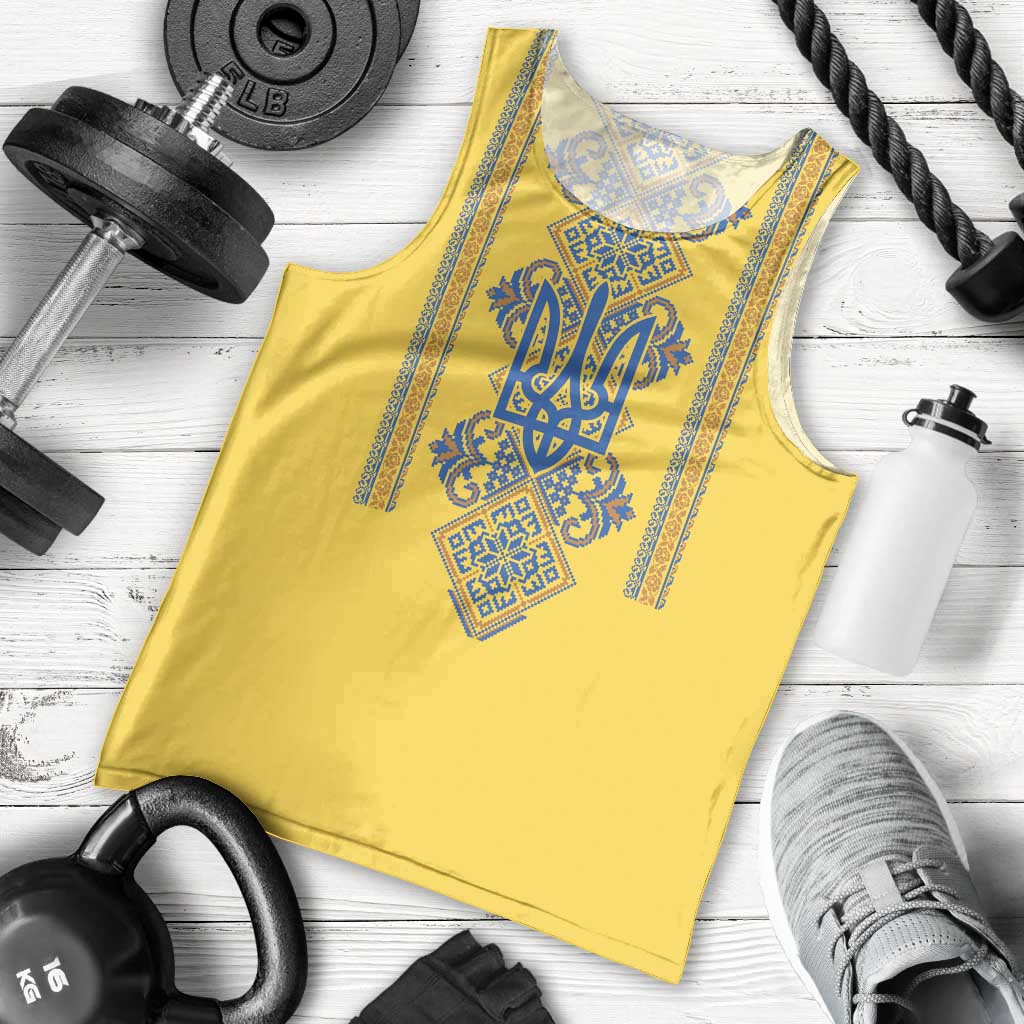 Vyshyvanka Day Men Tank Top Ukrainian Folk Traditions Pattern Yellow Version