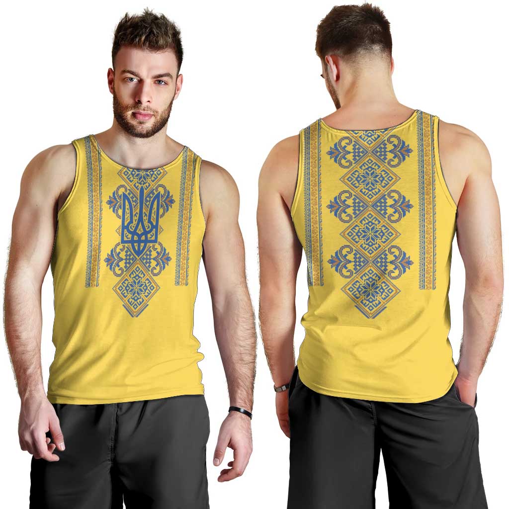 Vyshyvanka Day Men Tank Top Ukrainian Folk Traditions Pattern Yellow Version