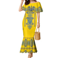Vyshyvanka Day Mermaid Dress Ukrainian Folk Traditions Pattern Yellow Version