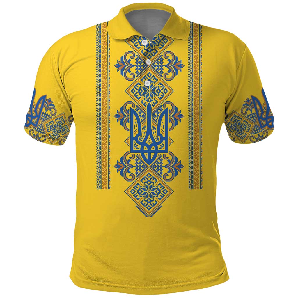 Vyshyvanka Day Polo Shirt Ukrainian Folk Traditions Pattern Yellow Version