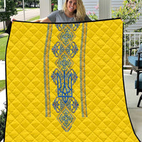 Vyshyvanka Day Quilt Ukrainian Folk Traditions Pattern Yellow Version