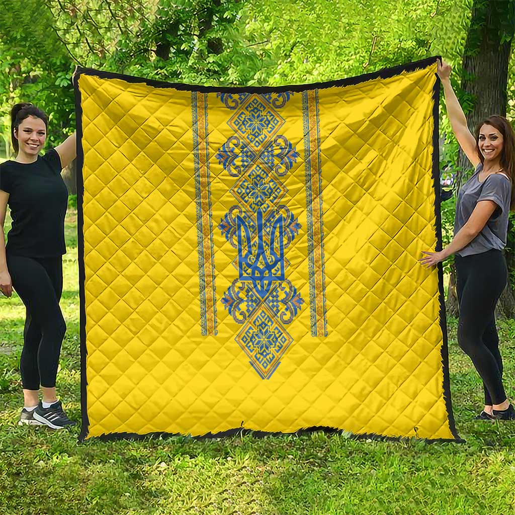 Vyshyvanka Day Quilt Ukrainian Folk Traditions Pattern Yellow Version