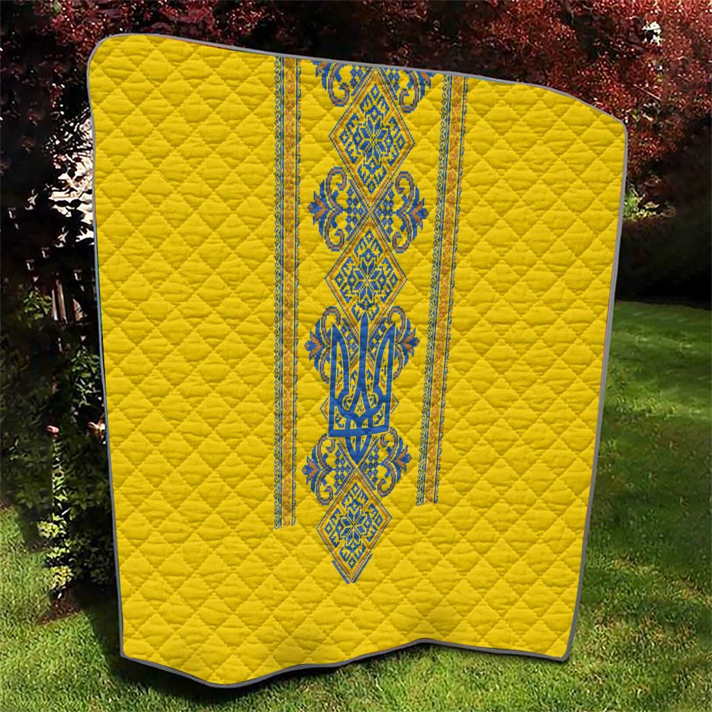 Vyshyvanka Day Quilt Ukrainian Folk Traditions Pattern Yellow Version