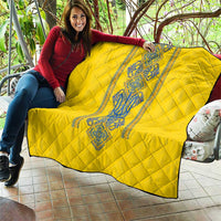 Vyshyvanka Day Quilt Ukrainian Folk Traditions Pattern Yellow Version