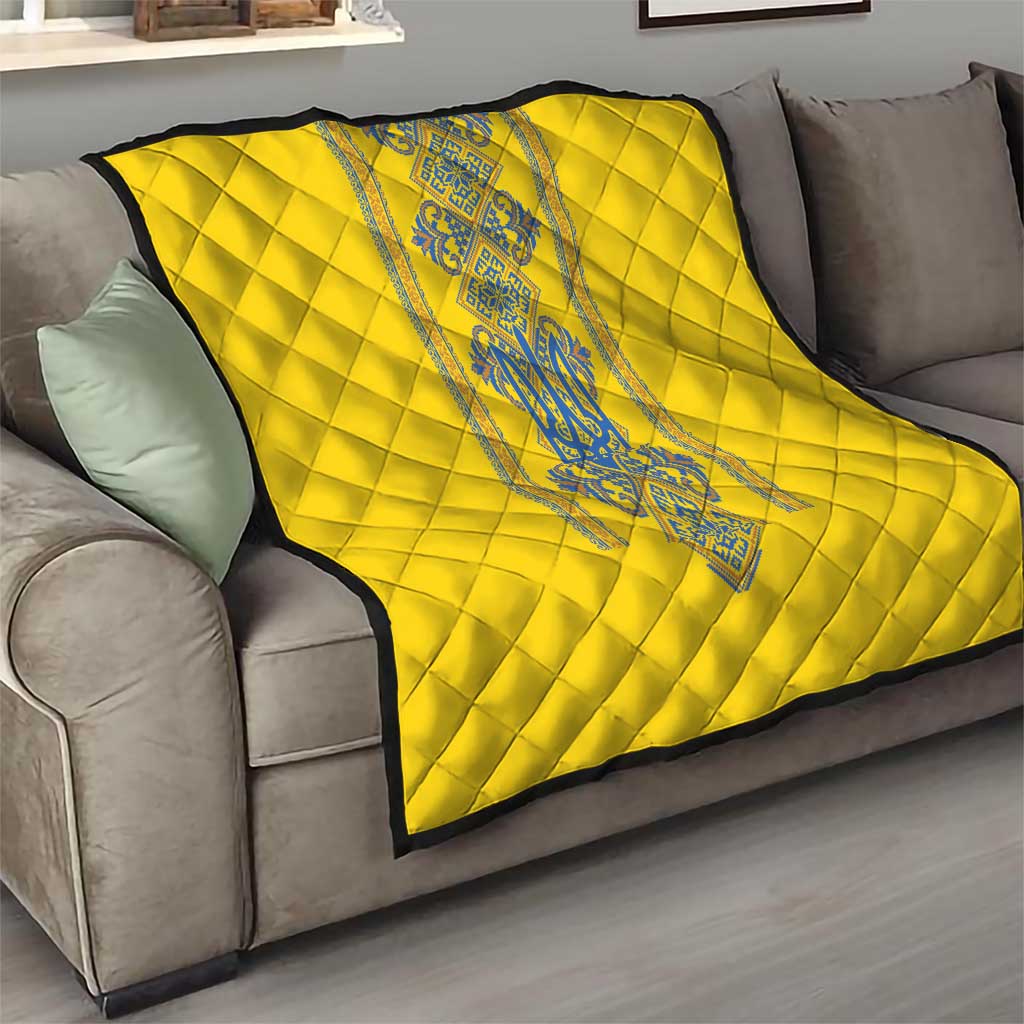 Vyshyvanka Day Quilt Ukrainian Folk Traditions Pattern Yellow Version