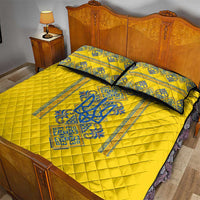 Vyshyvanka Day Quilt Bed Set Ukrainian Folk Traditions Pattern Yellow Version
