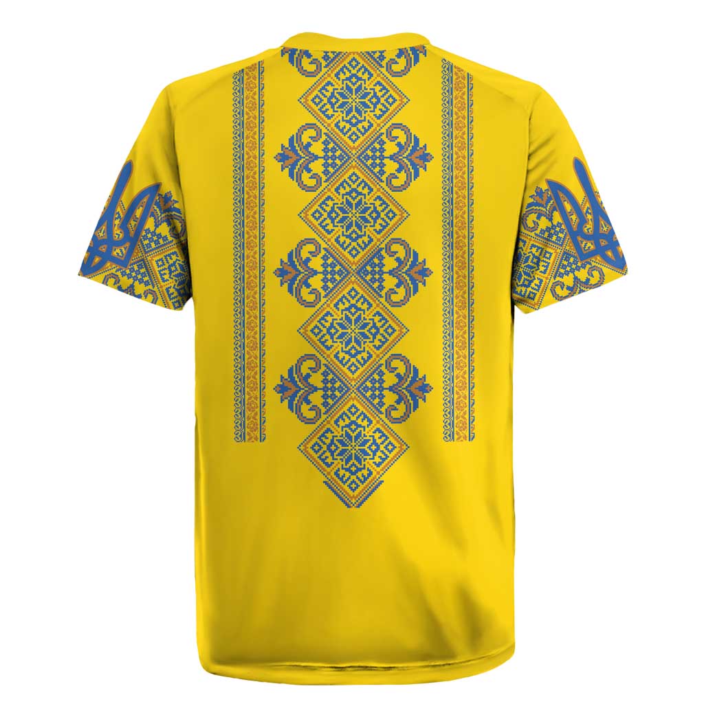 Vyshyvanka Day Rugby Jersey Ukrainian Folk Traditions Pattern Yellow Version