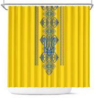 Vyshyvanka Day Shower Curtain Ukrainian Folk Traditions Pattern Yellow Version