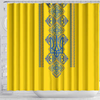 Vyshyvanka Day Shower Curtain Ukrainian Folk Traditions Pattern Yellow Version