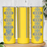 Vyshyvanka Day Skinny Tumbler Ukrainian Folk Traditions Pattern Yellow Version