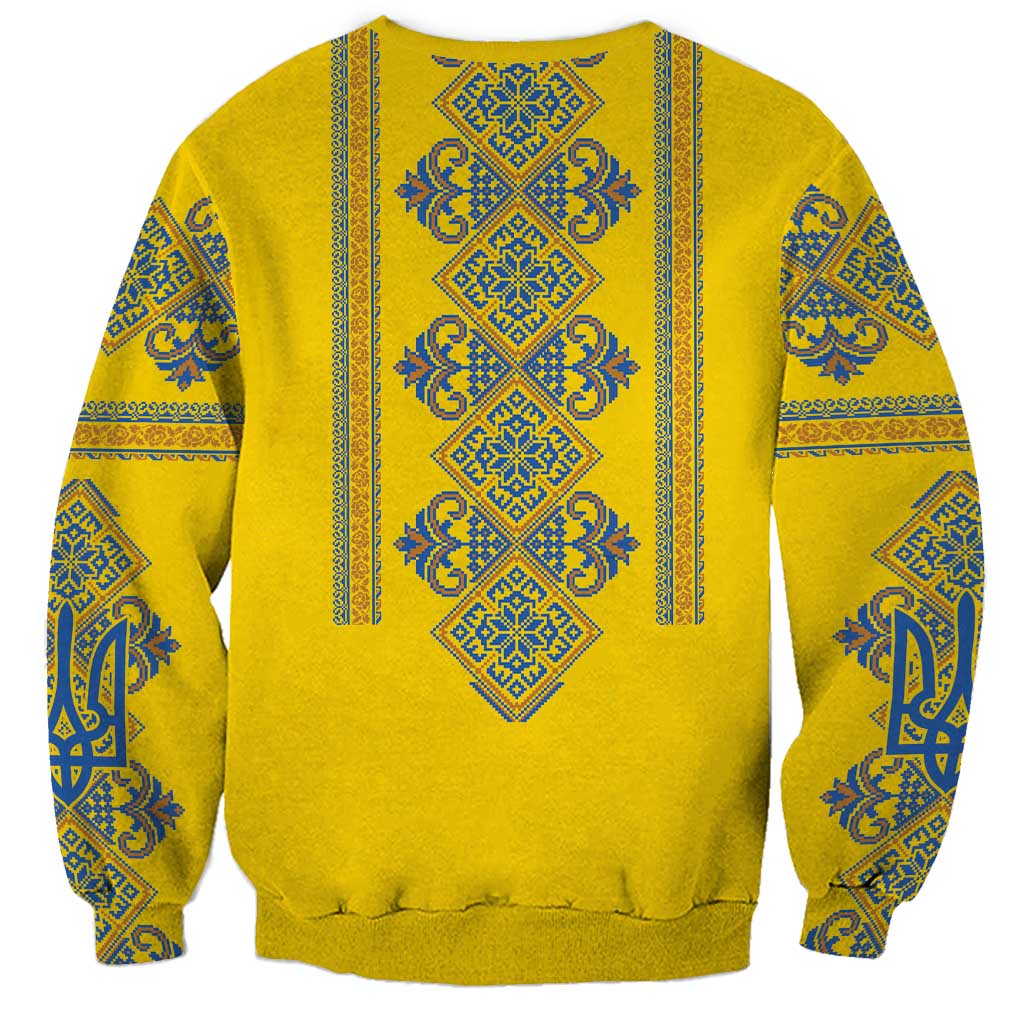 Vyshyvanka Day Sweatshirt Ukrainian Folk Traditions Pattern Yellow Version