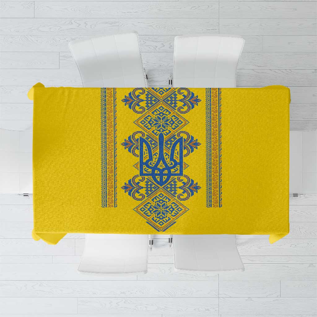Vyshyvanka Day Tablecloth Ukrainian Folk Traditions Pattern Yellow Version