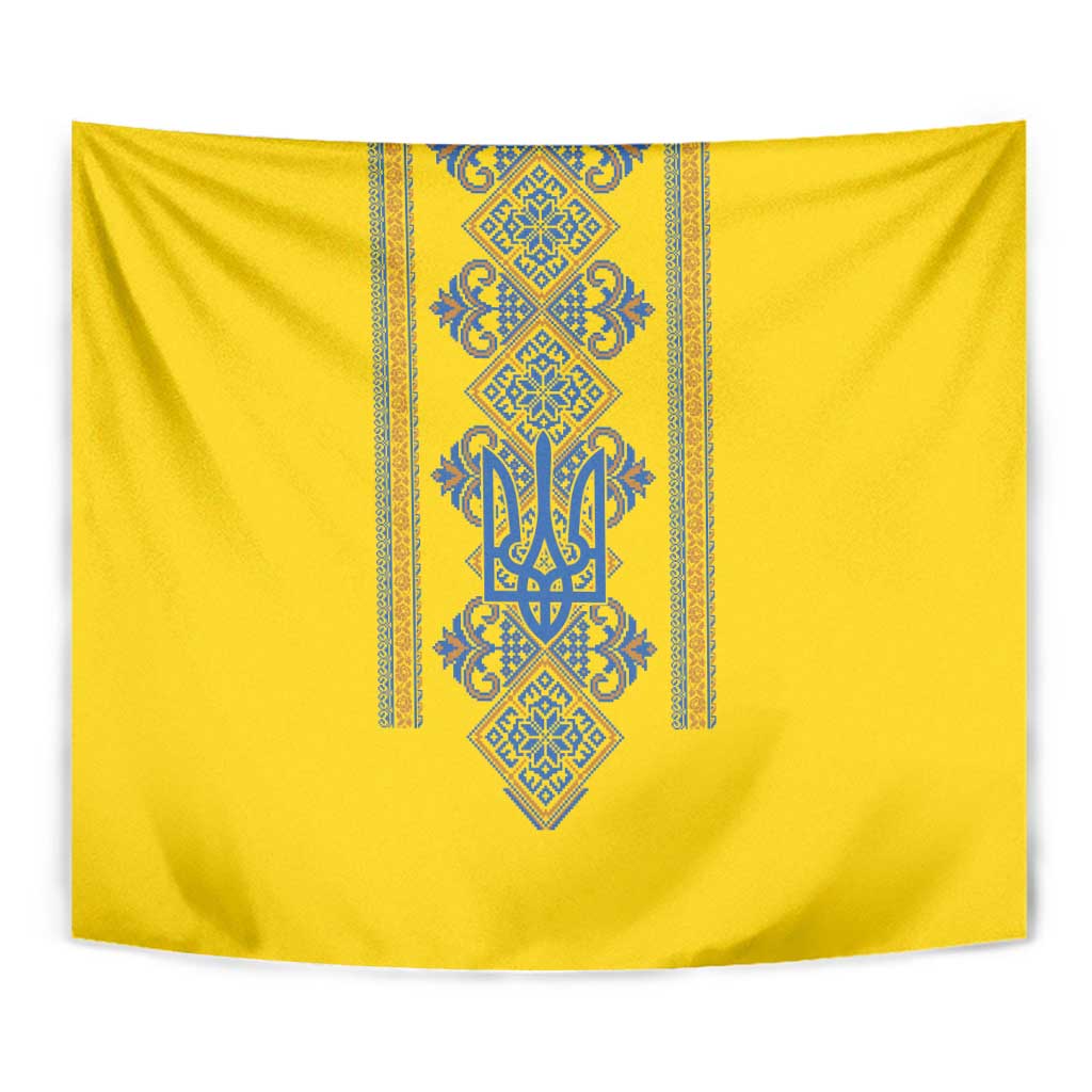Vyshyvanka Day Tapestry Ukrainian Folk Traditions Pattern Yellow Version