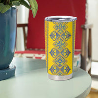 Vyshyvanka Day Tumbler Cup Ukrainian Folk Traditions Pattern Yellow Version
