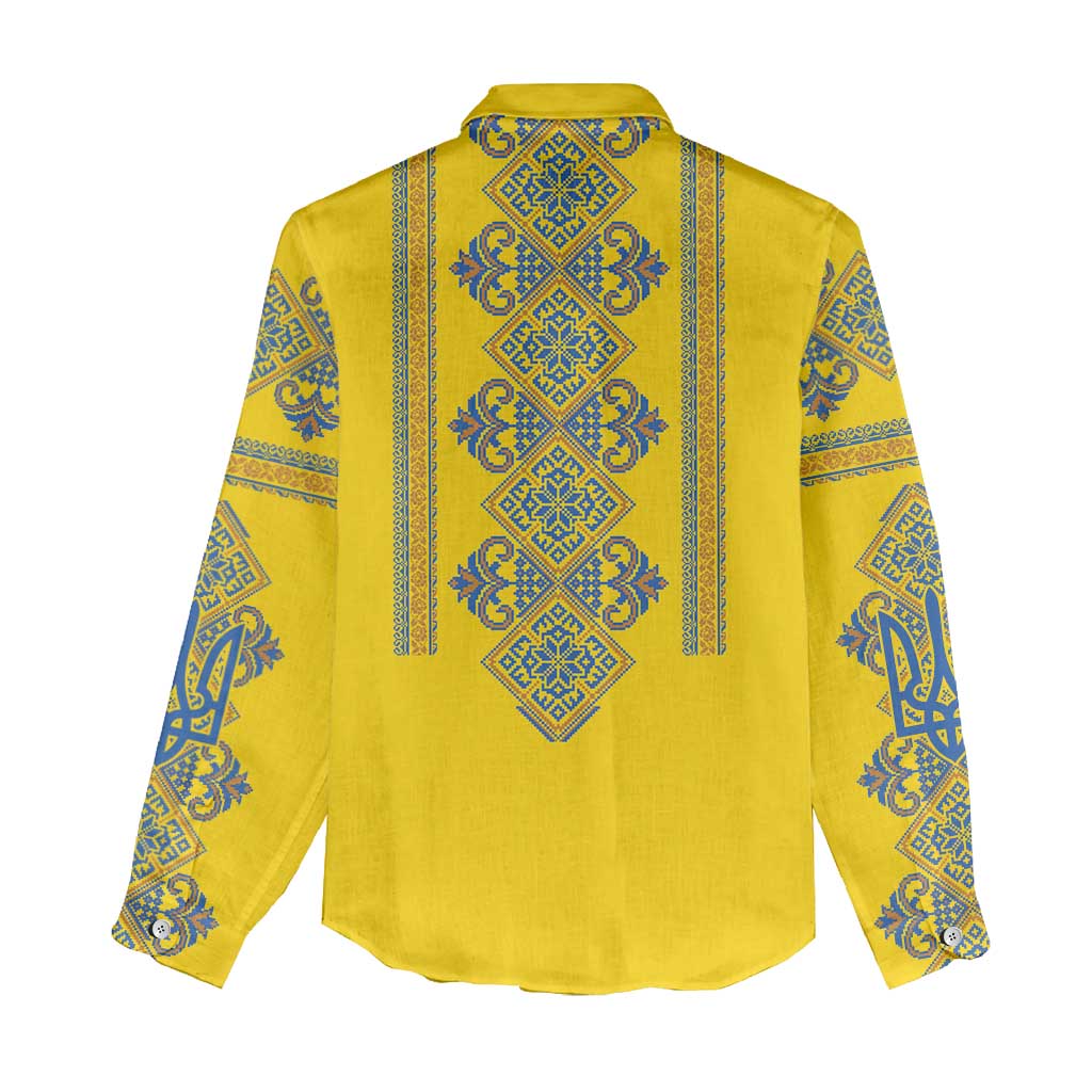 Vyshyvanka Day Women Casual Shirt Ukrainian Folk Traditions Pattern Yellow Version