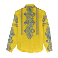 Vyshyvanka Day Women Casual Shirt Ukrainian Folk Traditions Pattern Yellow Version