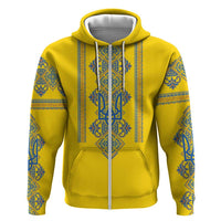 Vyshyvanka Day Zip Hoodie Ukrainian Folk Traditions Pattern Yellow Version