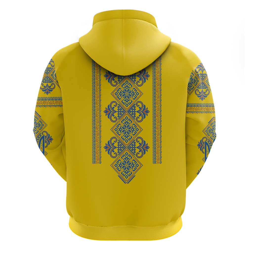 Vyshyvanka Day Zip Hoodie Ukrainian Folk Traditions Pattern Yellow Version