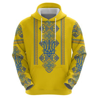 Vyshyvanka Day Zip Hoodie Ukrainian Folk Traditions Pattern Yellow Version