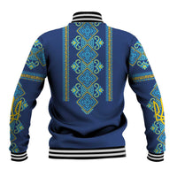 Vyshyvanka Day Baseball Jacket Ukrainian Folk Traditions Pattern Blue Version
