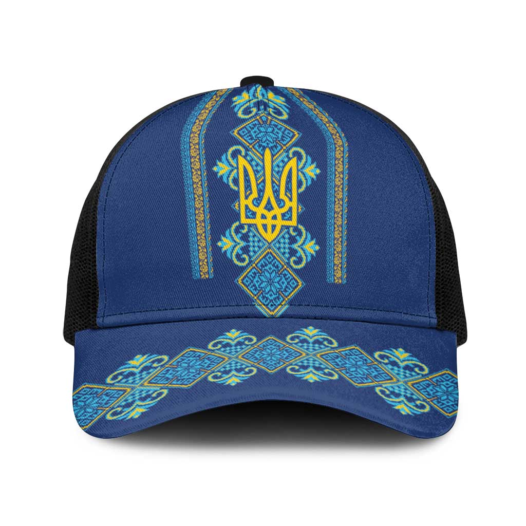 Vyshyvanka Day Baseball Net Cap Ukrainian Folk Traditions Pattern Blue Version