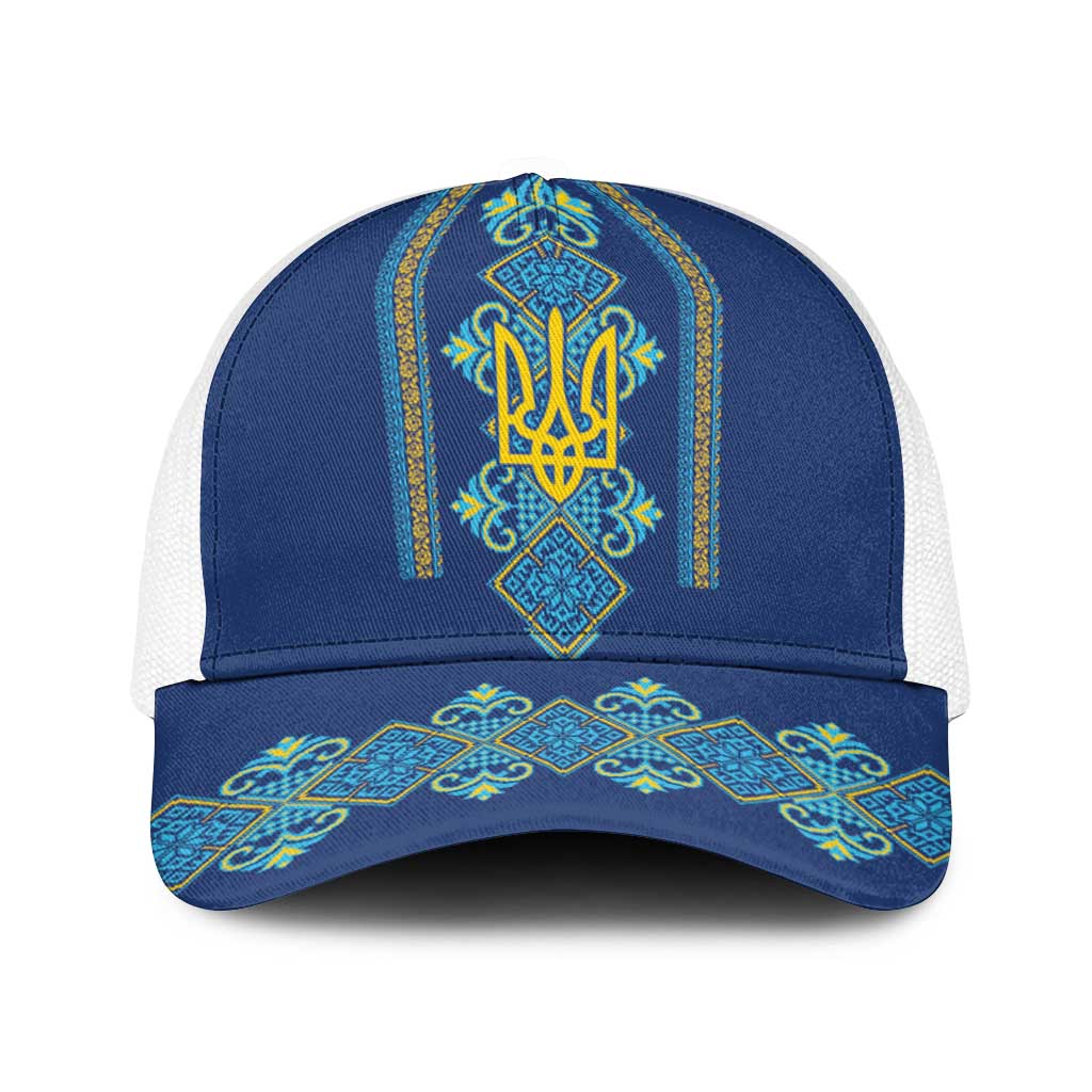 Vyshyvanka Day Baseball Net Cap Ukrainian Folk Traditions Pattern Blue Version