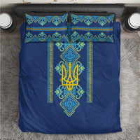 Vyshyvanka Day Bedding Set Ukrainian Folk Traditions Pattern Blue Version