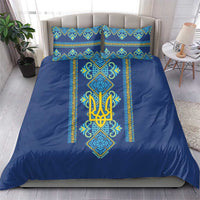 Vyshyvanka Day Bedding Set Ukrainian Folk Traditions Pattern Blue Version