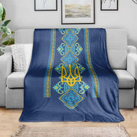 Vyshyvanka Day Blanket Ukrainian Folk Traditions Pattern Blue Version