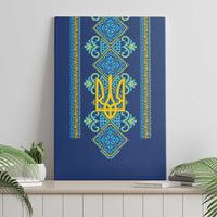 Vyshyvanka Day Canvas Wall Art Ukrainian Folk Traditions Pattern Blue Version