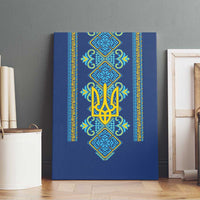 Vyshyvanka Day Canvas Wall Art Ukrainian Folk Traditions Pattern Blue Version