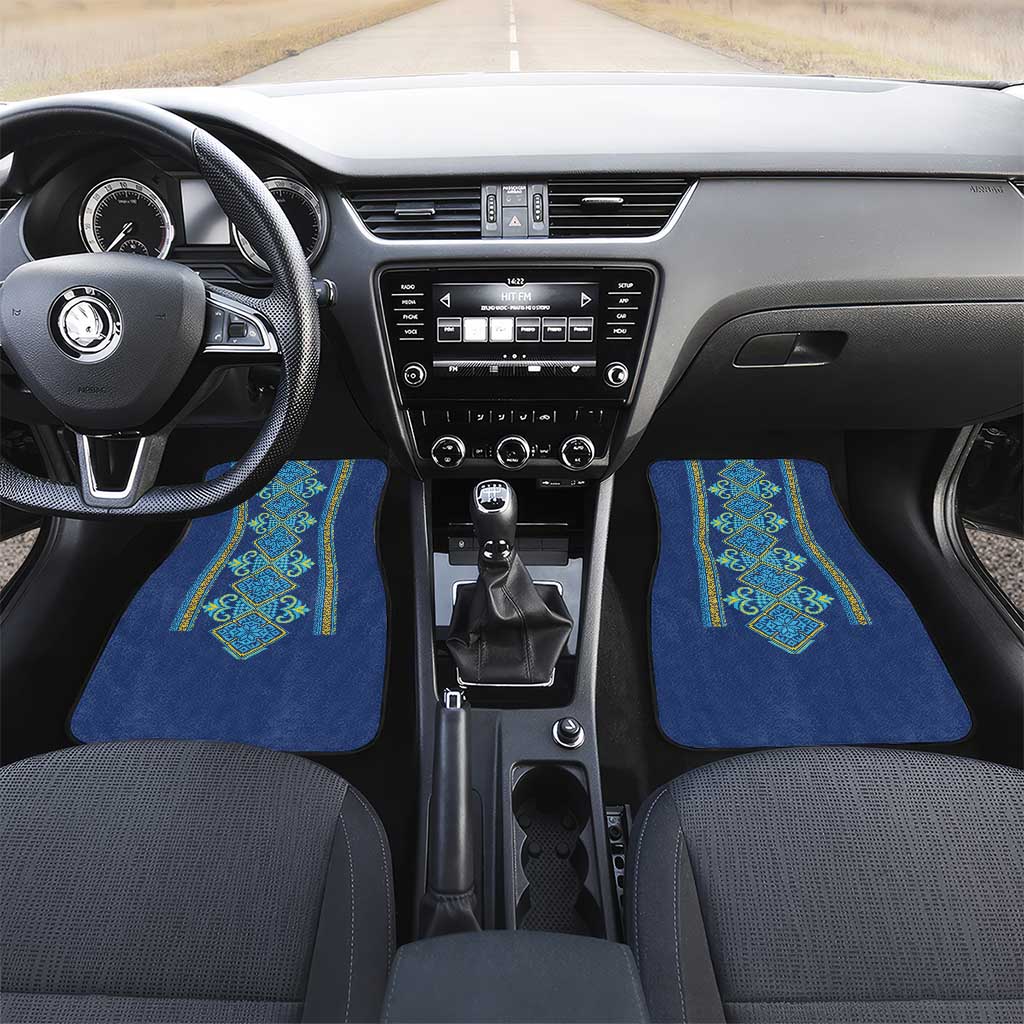 Vyshyvanka Day Car Mats Ukrainian Folk Traditions Pattern Blue Version