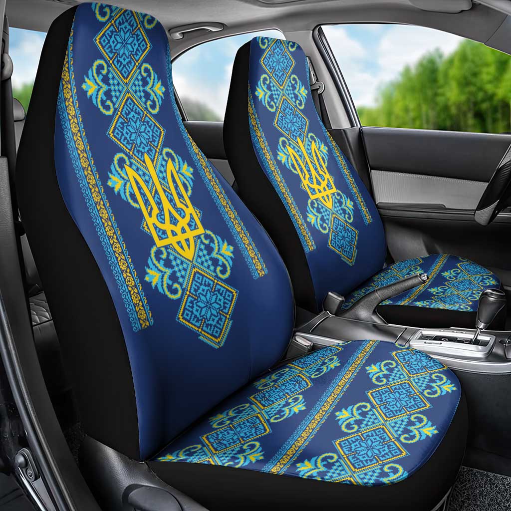 Vyshyvanka Day Car Seat Cover Ukrainian Folk Traditions Pattern Blue Version
