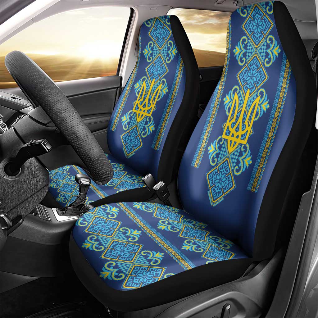 Vyshyvanka Day Car Seat Cover Ukrainian Folk Traditions Pattern Blue Version