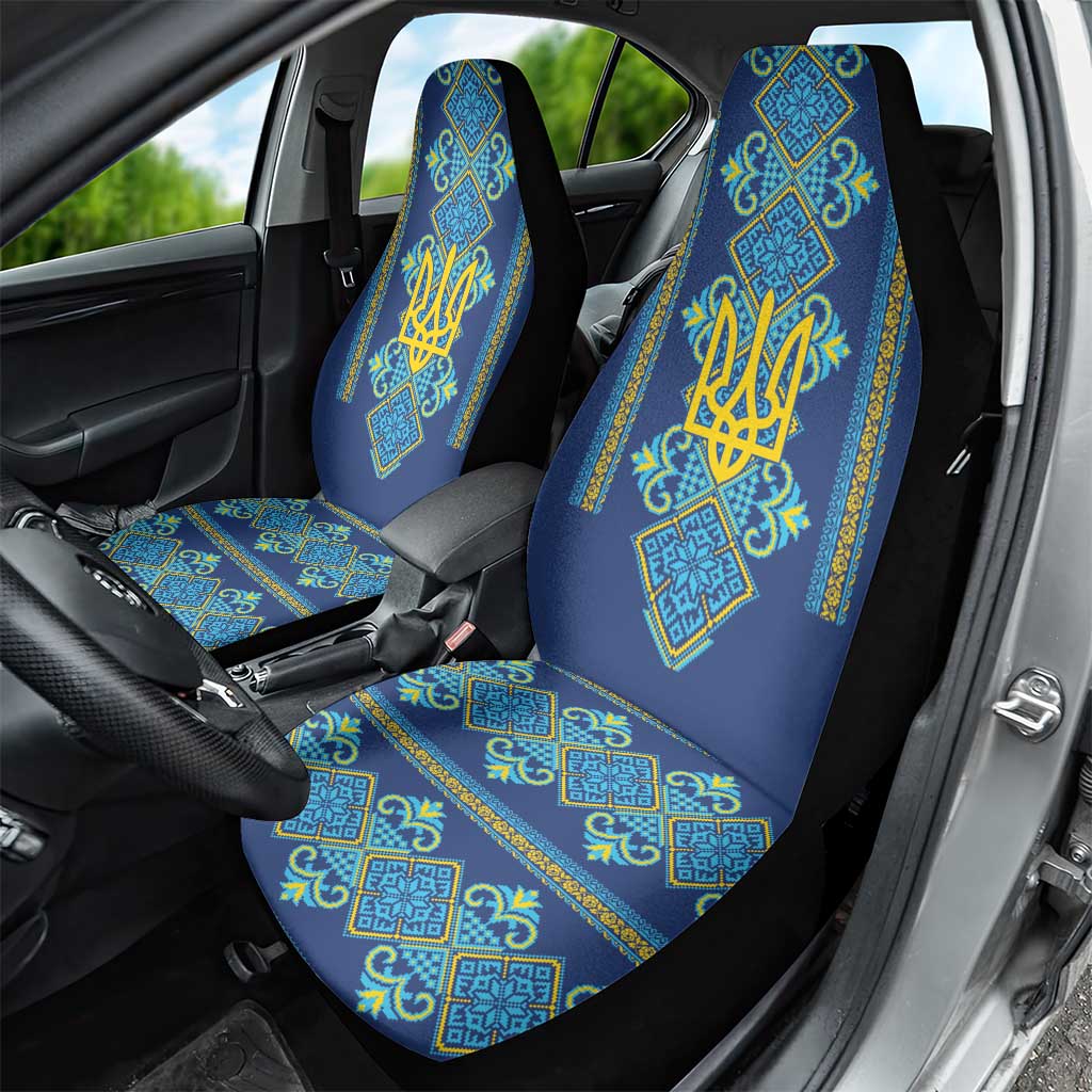 Vyshyvanka Day Car Seat Cover Ukrainian Folk Traditions Pattern Blue Version