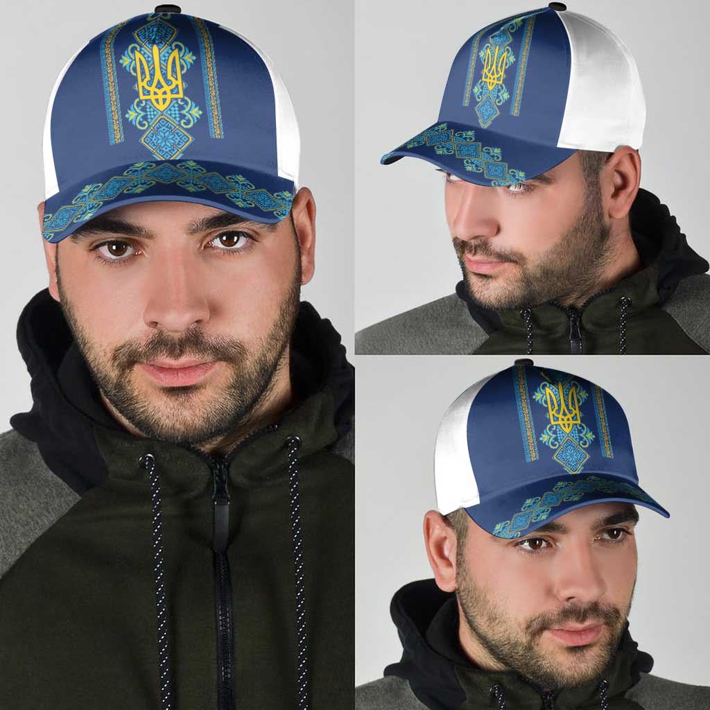 Vyshyvanka Day Classic Cap Ukrainian Folk Traditions Pattern Blue Version