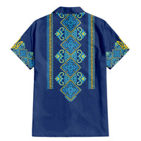 Vyshyvanka Day Family Matching Mermaid Dress and Hawaiian Shirt Ukrainian Folk Traditions Pattern Blue Version