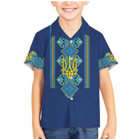Vyshyvanka Day Family Matching Mermaid Dress and Hawaiian Shirt Ukrainian Folk Traditions Pattern Blue Version