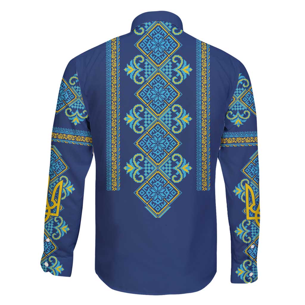 Vyshyvanka Day Family Matching Off Shoulder Short Dress and Hawaiian Shirt Ukrainian Folk Traditions Pattern Blue Version