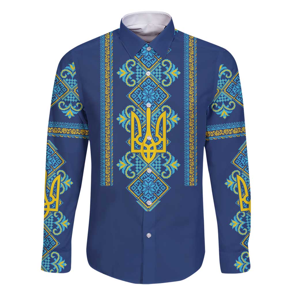Vyshyvanka Day Family Matching Short Sleeve Bodycon Dress and Hawaiian Shirt Ukrainian Folk Traditions Pattern Blue Version
