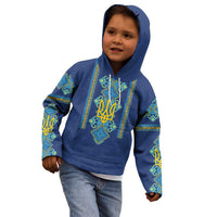 Vyshyvanka Day Kid Hoodie Ukrainian Folk Traditions Pattern Blue Version