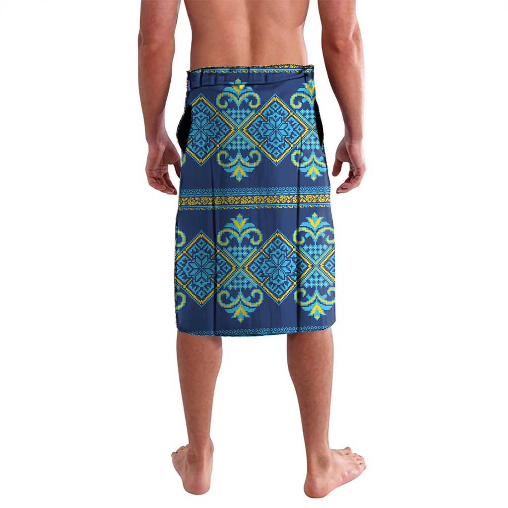 Vyshyvanka Day Lavalava Ukrainian Folk Traditions Pattern Blue Version