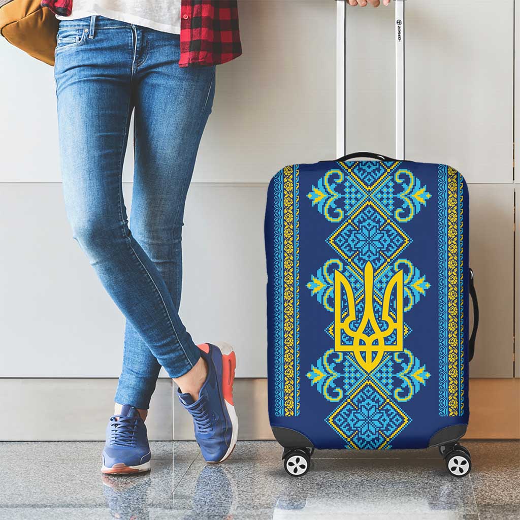 Vyshyvanka Day Luggage Cover Ukrainian Folk Traditions Pattern Blue Version