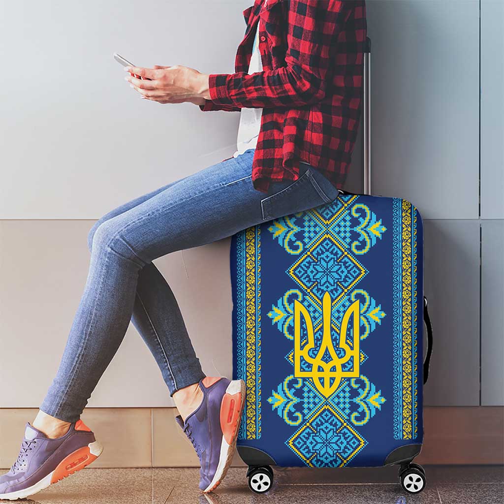 Vyshyvanka Day Luggage Cover Ukrainian Folk Traditions Pattern Blue Version