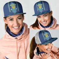 Vyshyvanka Day Mesh Trucker Cap Ukrainian Folk Traditions Pattern Blue Version