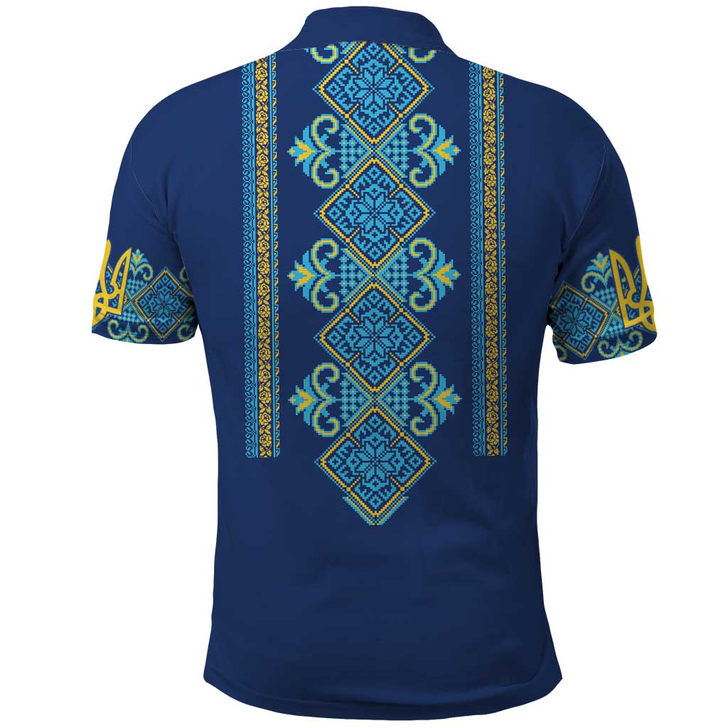 Vyshyvanka Day Polo Shirt Ukrainian Folk Traditions Pattern Blue Version