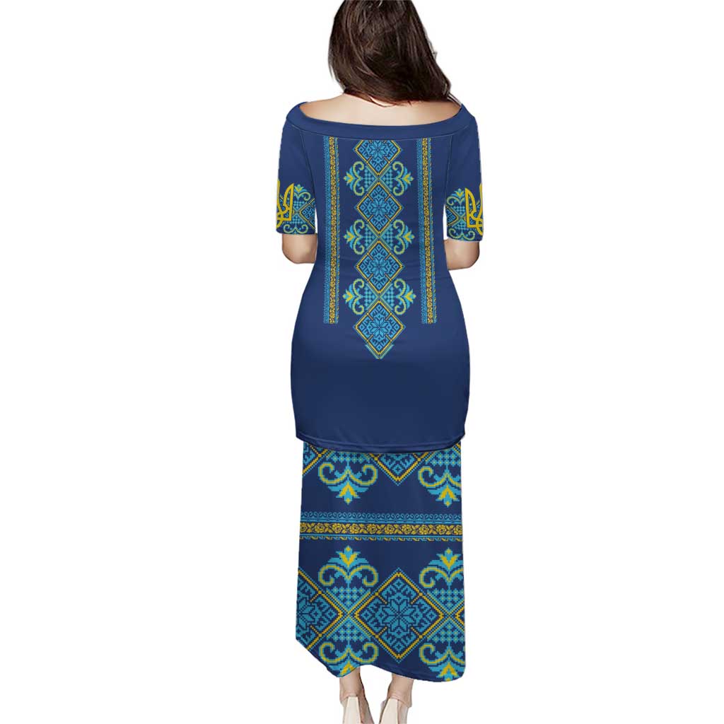 Vyshyvanka Day Puletasi Ukrainian Folk Traditions Pattern Blue Version